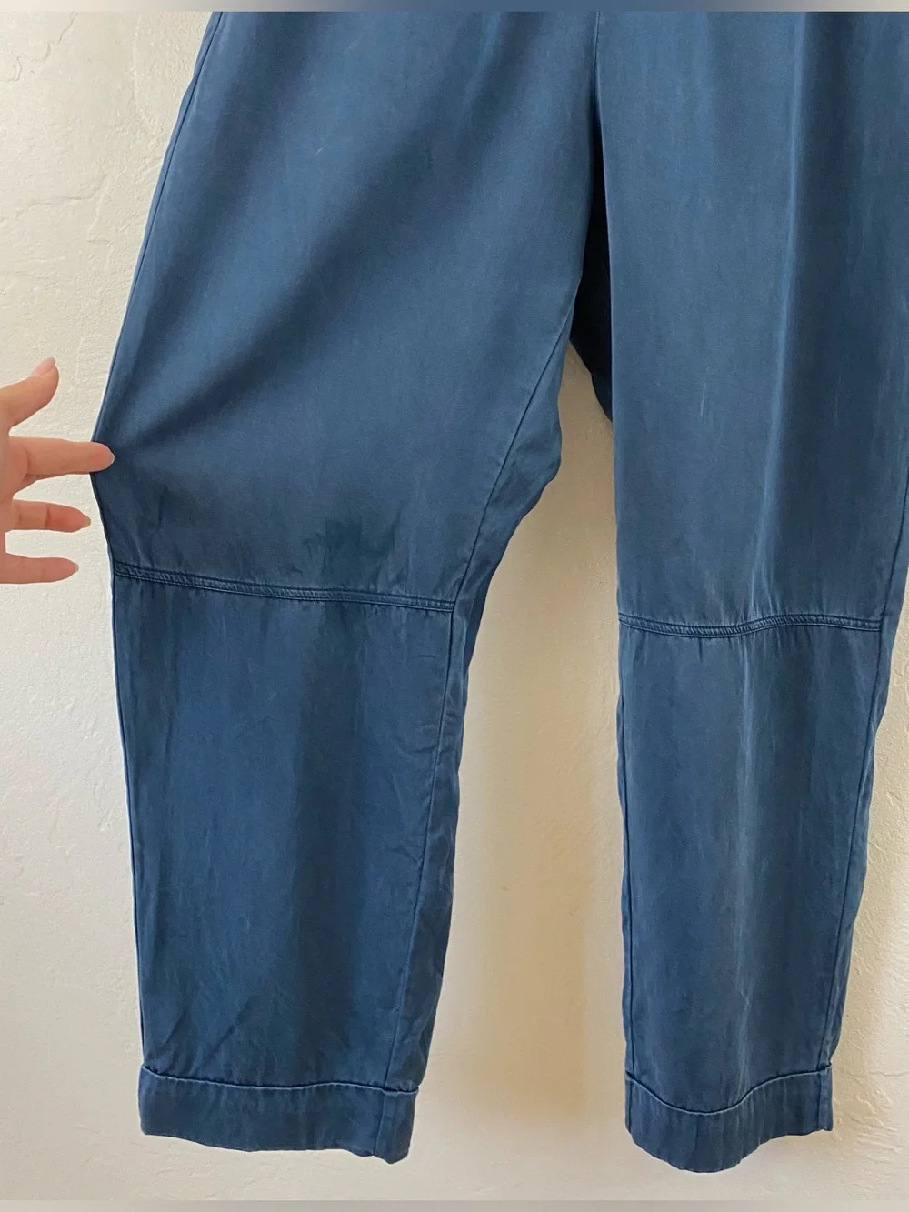 J. Crew 6 Navy Blue Button Down Puffy Short Sleeve Straight Leg Full Jumpsuit